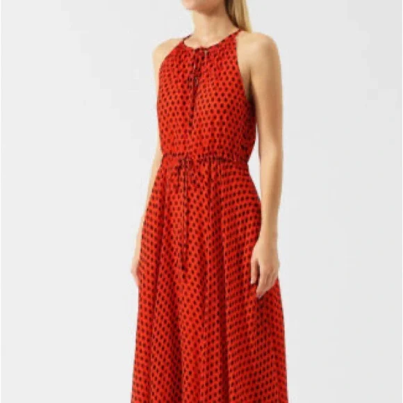 Dresses | 595 Diane Von Furstenberg Polka Dot Silk Chiffon Maxi Dress Size  12 | Poshmark
